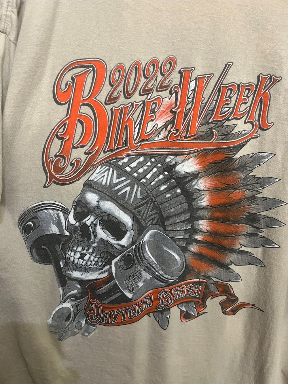 2022 Bike Week Daytona Beach Native American Skull 2XL Shirt